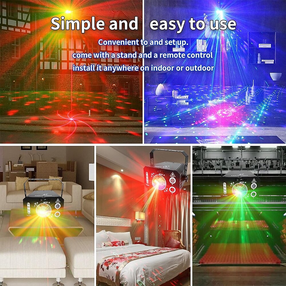 3 в 1 USB звуковой свет для вечеринок, диско-шар, светодиоды RGBW, 4 линзы, DJ-стробоскоп, сценическое освещение с пультом дистанционного управления для вечеринок, танцев, караоке, KTV, шоу, клуба 2025 - $76.99 –P6
