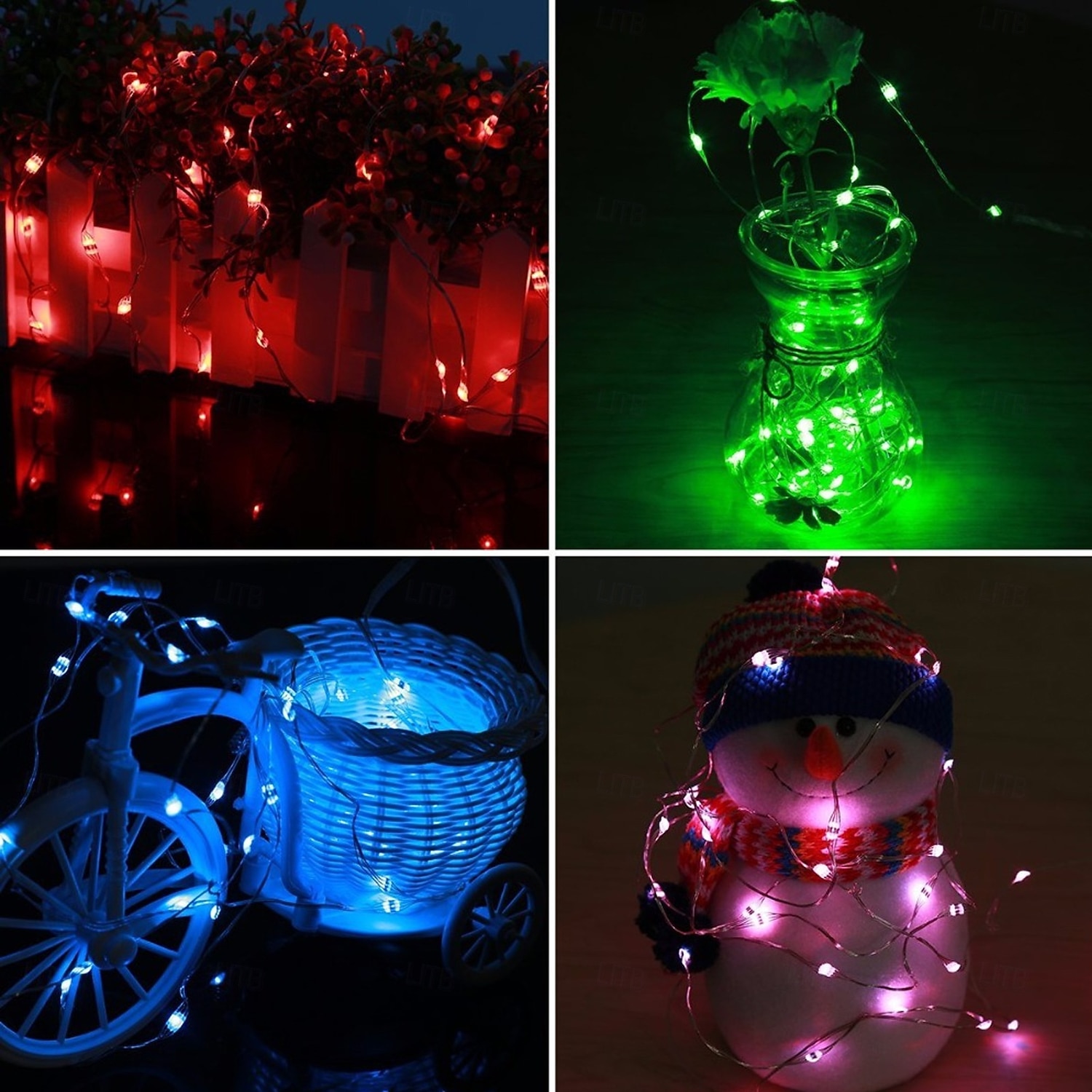 10 pezzi 5m/16,4ft 50 perline a led luci a stringa per Halloween Natale matrimonio San Valentino festa atmosfera interna ed esterna decorazione stringa di luci scatola batteria AAA funzione timer del 2025 a $23.99 –P11