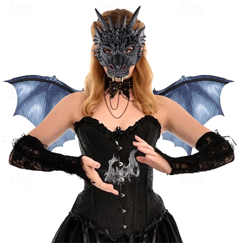 Drage Halloween Vinger Maske fantasi Halvt ansikt Voksne Herre Dame Unisex Halloween Karneval Ytelse Fest Enkle Halloween-kostymer Kle deg opp 2025 - $30.99 –P11