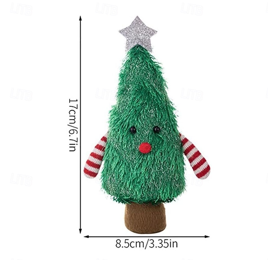 ornament de păpușă de pluș în formă de brad de Crăciun, păpuși drăguțe de pluș, brazi de Crăciun, design de copaci moi, figurine, păpuși, decorațiuni de birou pentru acasă și birou, sărbători 2025 - $7.99 –P12