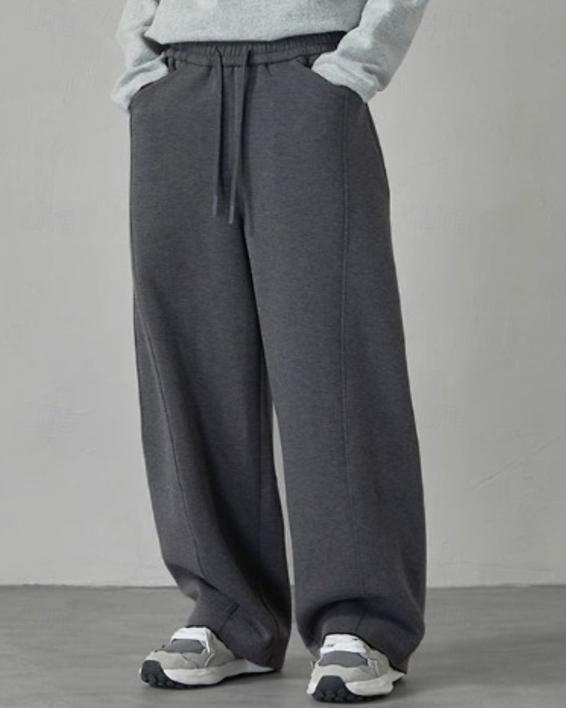 Ανδρικά Αθλητικές Φόρμες Παντελόνια Φούτερ με ίσιο πόδι Κορδόνι Τσέπη Ελαστική μέση Σκέτο Άνεση Υπαίθρια Αθλήματα Καθημερινά Μοντέρνα Καθημερινό Μαύρο Γκρίζο Μικροελαστικό 2026 - $24.99 –P2