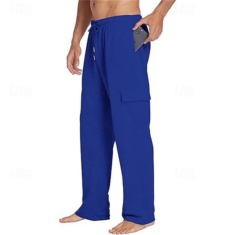 Per uomo Pantaloni da tuta Pantaloni Pantaloni da Tuta Cargo Pantaloni della tuta a gamba dritta Coulisse Tasca Elastico in vita Semplice Comodità Sport all'Aperto Quotidiano Moda Casual Nero Bianco del 2025 a $17.99 –P7