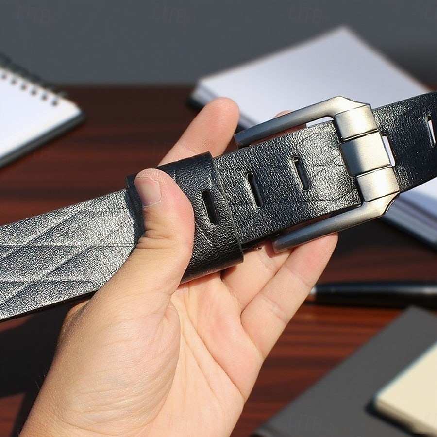 Herr Skärp Midjebälte Svart 8 PU läder Legering Modernt Modernt Enfärgad / vanlig färg Semester Dagliga kläder Ledigt / vardag 2025 - $7.99 –P4
