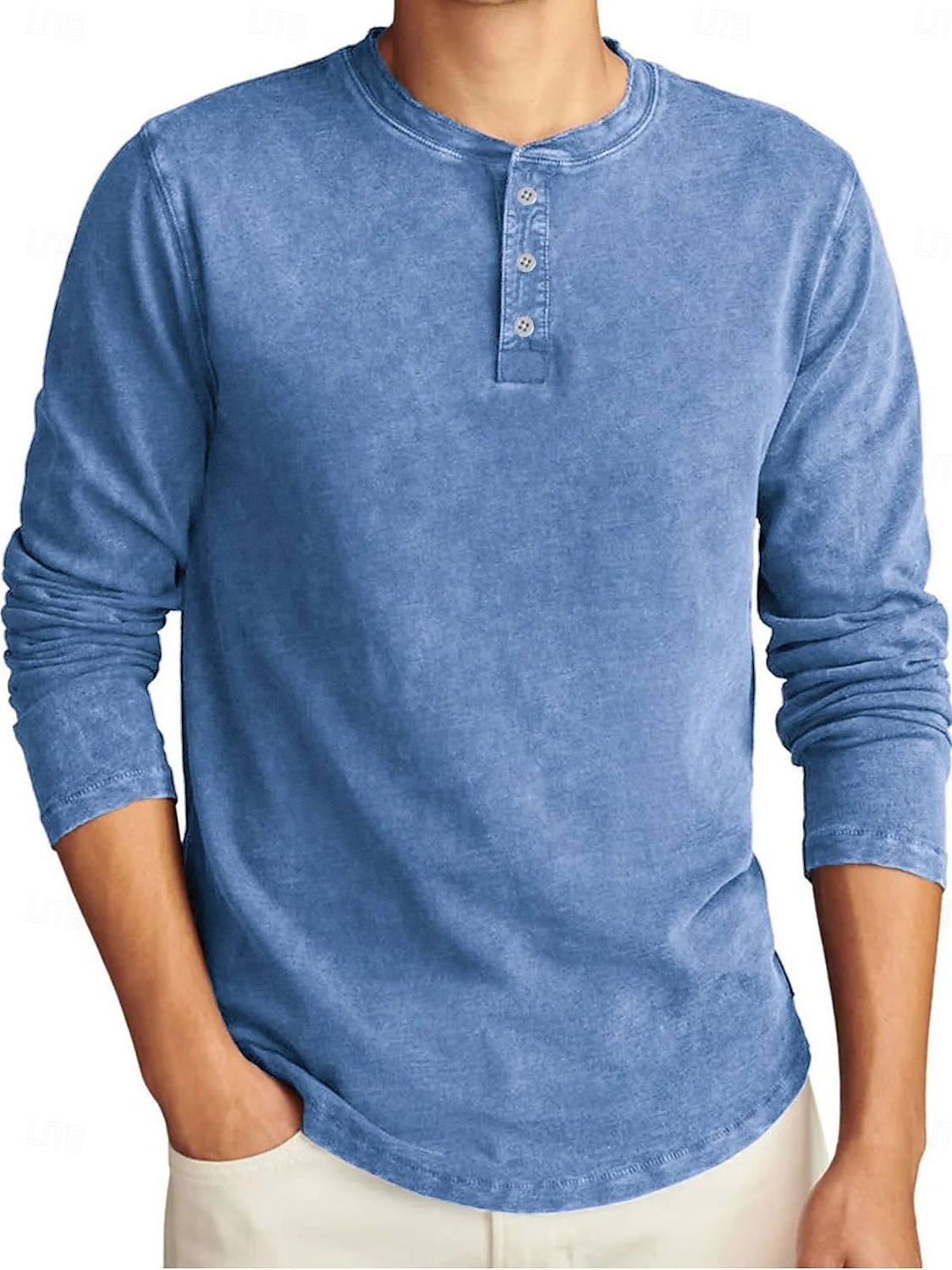Herren Henley Hemd T-Shirt Langarmshirt Langarm Henley Herbst Winter Retro Mode Designer Nostalgisch Mode Jahrgang Urlaub Straße Ausgehen Marineblau Schwarz Hellgrün Top T-Shirt für Herren 2025 - $29.99 –P4