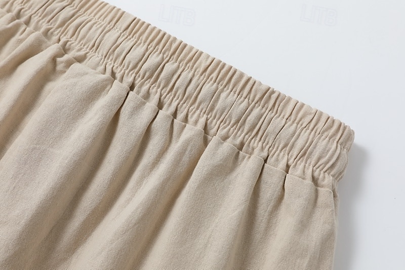 Dámské Bavlněné plátěné kalhoty Kalhoty chinos Kalhoty Základní Na běžné nošení Dlouhé Vysoký pas Bez vzoru Kapsy Pružný design se stahovací šňůrkou Vysoký střih Prodyšnost Yumuşak Lehce elastické 2025 - $18.99 –P10