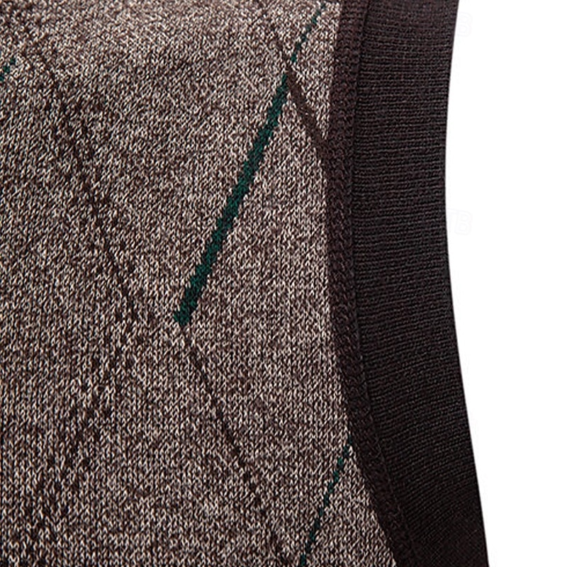 Herren Pullover Pullunder Kleid Pullover Strickjacke Strickpullover Gerippt Stricken Normale Oberteile Gestrickt Gerippt Geometrisch V Ausschnitt Mode Schals Geschäft Lässig Bekleidung Herbst Winter 2026 - $26.99 –P9