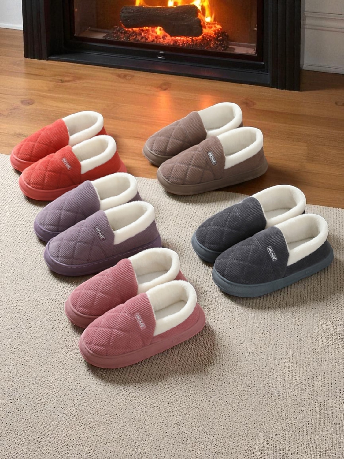 gewatteerde pantoffels voor dames met voering van imitatiebont – warme huisschoenen voor de winter en koude vloeren 2026 - $14.99 –P1