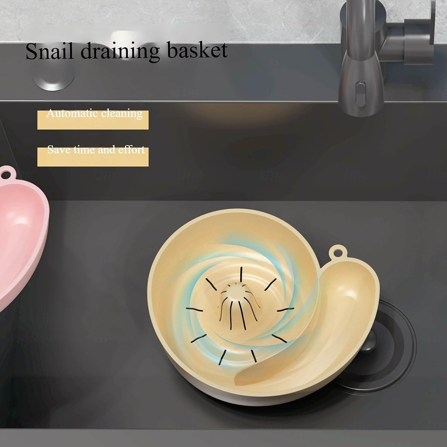 2pcs Snail Shaped Fruit Washer with Strainer Automatic Cleaning Basket with Efficient Draining System Heavy-Duty Plastic Kitchen Sink Organizer for Fruits, Vegetables, Pasta 2025 - $15.99 –P8
