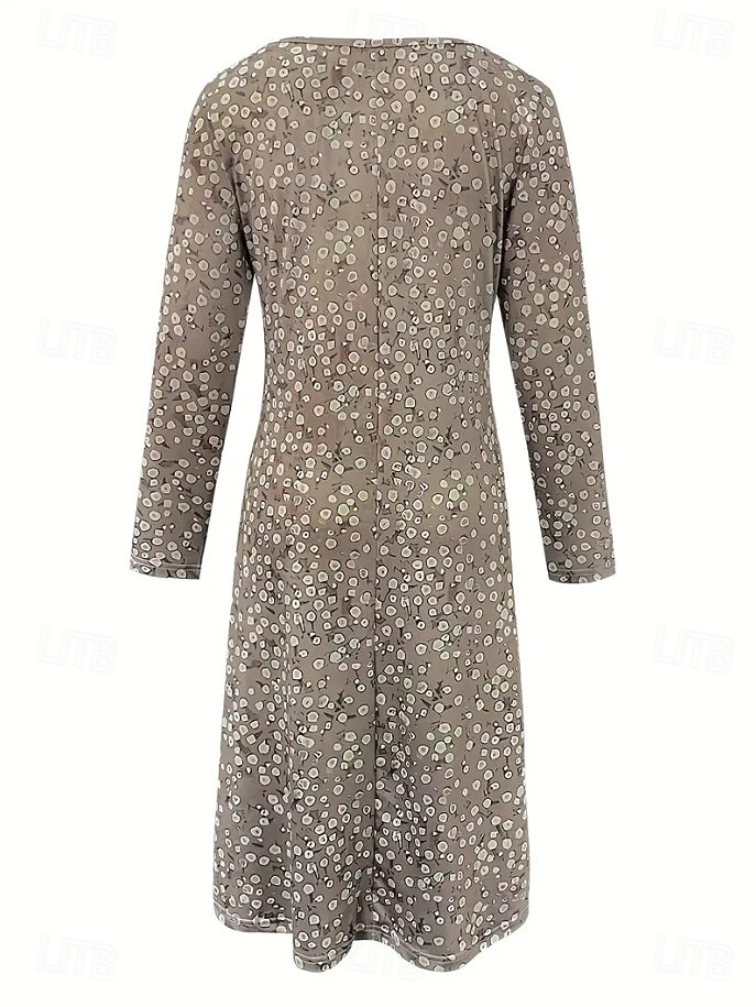 Femmes Robe maxi Robe ajustée et évasée Vacances Occasionnel Boho Soirée Quotidien Sortir Coupe régulière Fleuri Graphique À pois manche longue Col ras du cou Noir Marron clair Bleu Violet Automne de 2025 ? $36.99 –P3