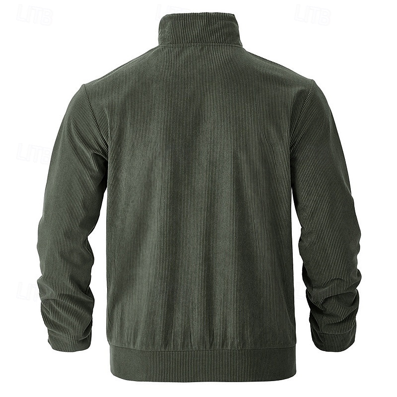 Herren Leichte Jacke Cordjacke Freizeitjacke Urlaub Täglich Atmungsaktiv Tasche Frühling Herbst Einfach Mode Klassisch Revers Regulär Schwarz Braun Hellgrau Armeegrün Aprikose Jacken 2025 - $29.99 –P13