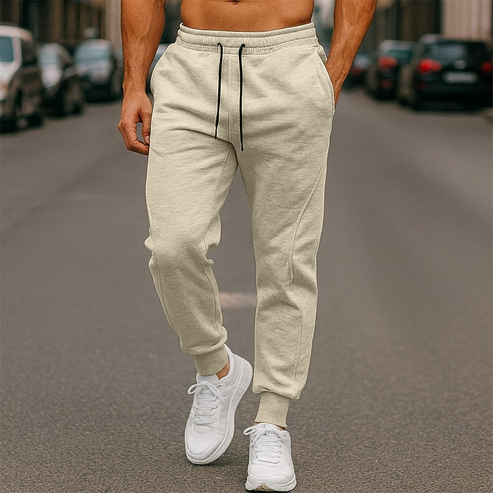 Męskie Spodnie dresowe Uprawiający jogging Spodnie sportowe Spodnie Spodnie codzienne Ściągana na sznurek Kieszeń Elastyczny pas Solidne kolory Odprowadza wilgoć Oddychający Pełna długość Na zewnątrz 2026 - $20.99 –P4