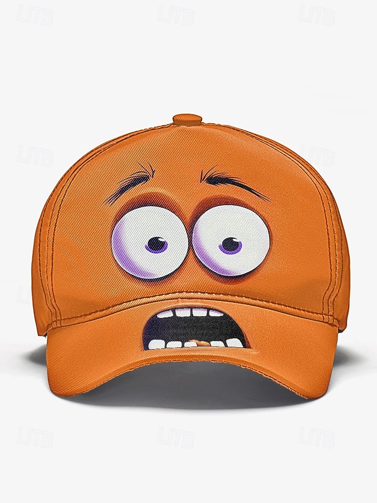 Cappellino da baseball da uomo con faccia da cartone animato: divertenti occhi 3D e design a bocca aperta, disponibile in più colori, perfetto per l'abbigliamento casual e all'aperto del 2026 a $18.99 –P3