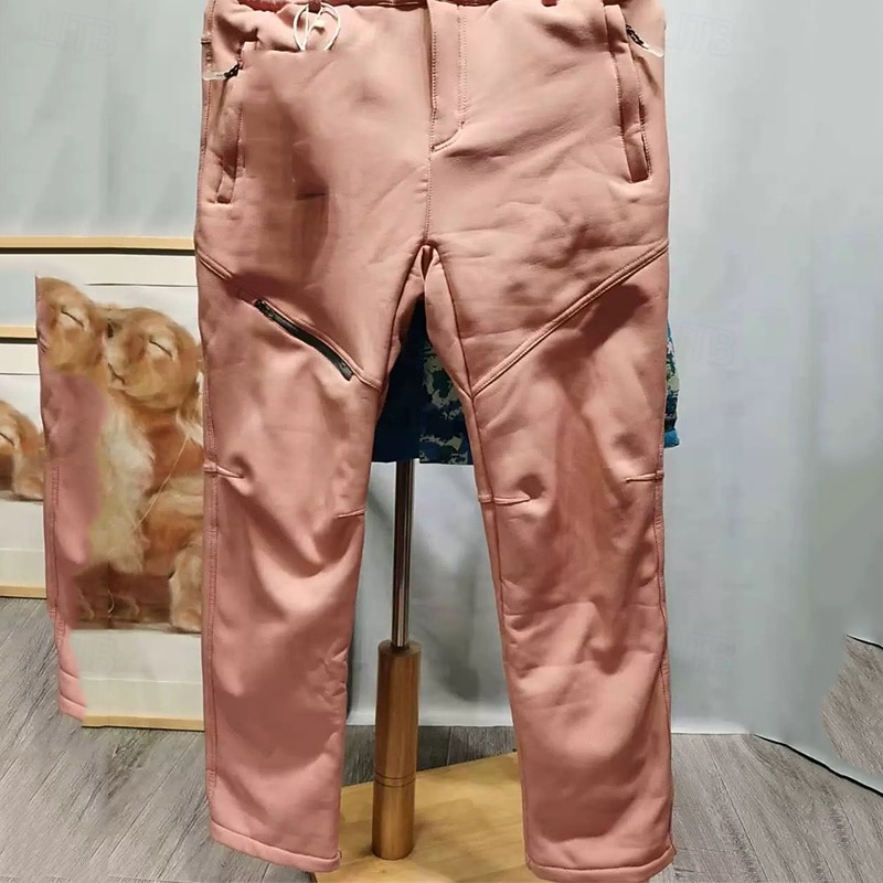 Жен. Брюки карго Флисовые штаны Брюки На каждый день Плюс бархат Полная длина Средняя талия Полотняное плетение Молния Карман Сохраняет тепло С защитой от ветра Удобный 2026 - $39.99 –P10