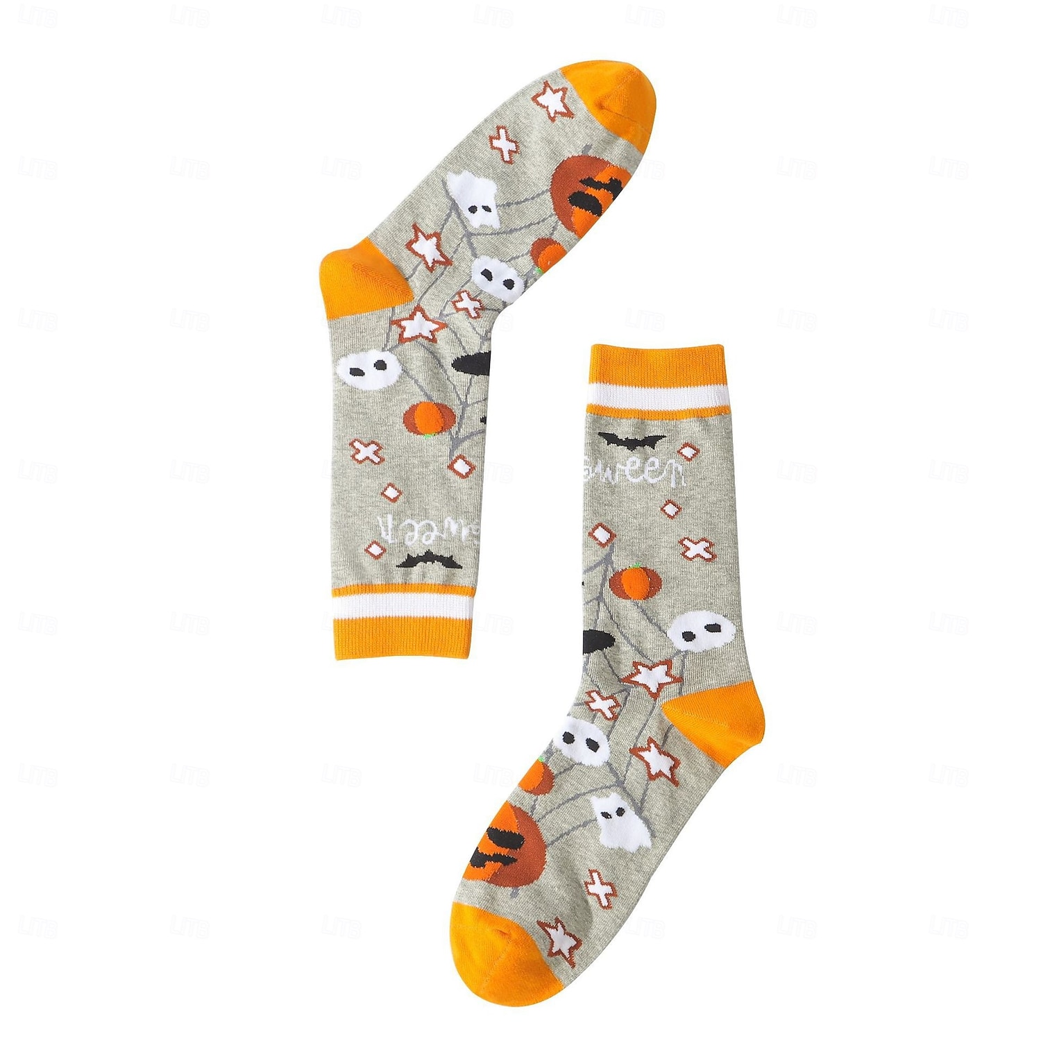 Calcetines de algodón de Halloween, calcetines casuales de media pantorrilla que absorben la humedad con diseño de calabaza, medias de estilo urbano unisex de gran tamaño y de moda. 2025 - $7.99 –P11