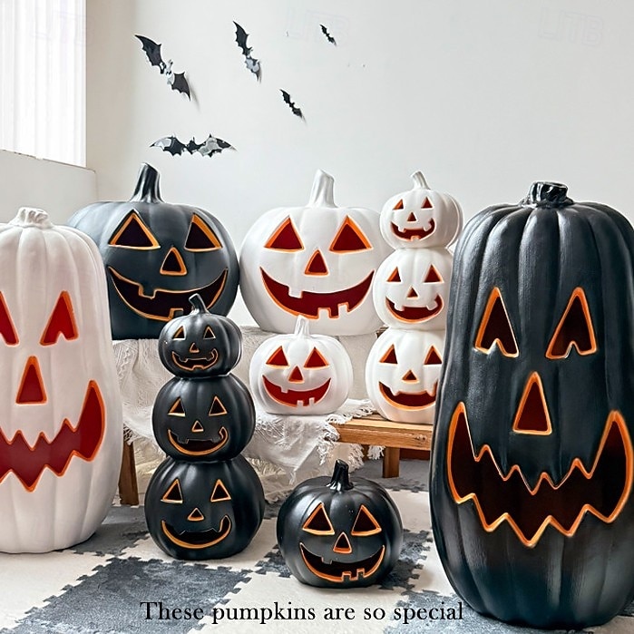 lanterna di zucca di Halloween in bianco e nero, interruttore automatico, giardino a led, paradiso, ornamento atmosferico creativo e luminoso del 2025 a $133.99 –P2