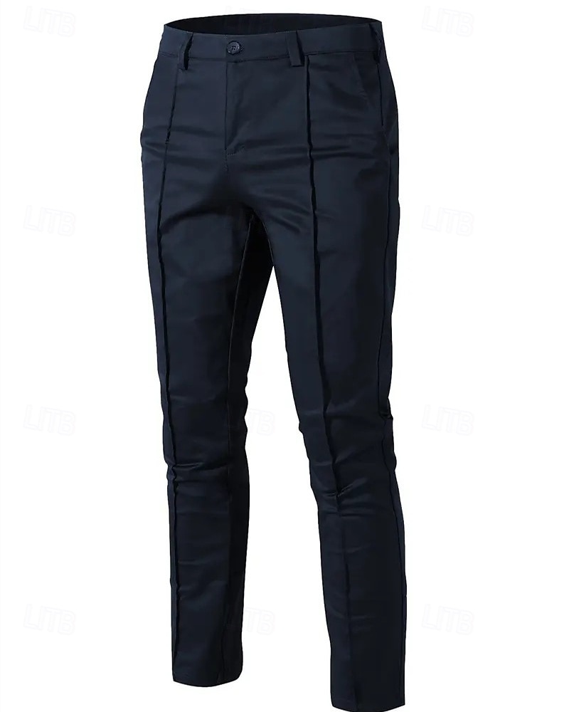 Per uomo Pantaloni Chinos Pantaloni plissettati Tasca Bottoni Semplice Comodità Formale Feste Lavoro Moda Stile Classico Nero Vino Micro-elastico del 2025 a $26.99 –P11