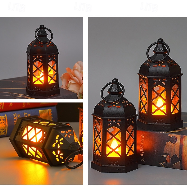 2025年 1個 12 * 5.5cm ハロウィン 北欧 六角形 風 ライト LED 電子キャンドルライト 屋内 屋外 レストラン パーティー お祝い 雰囲気 装飾 ナイトライト LR44 * 3 バッテリー  コレクション – $3.49 –P1