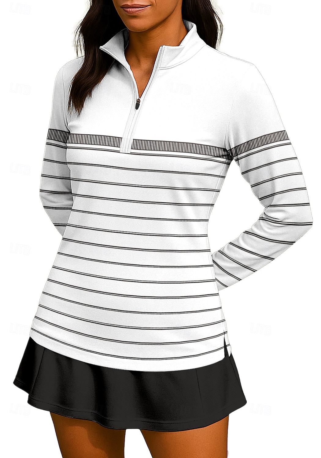 Mujer Geométrico Rayas Camisas Camisa deportiva Camisas de polo Camiseta de tenis Manga Larga Cremallera Floral UPF50+ Resistente a los rayos UV Alta elasticidad Dispersor de humedad Transpirable 2025 - $11.99 –P3