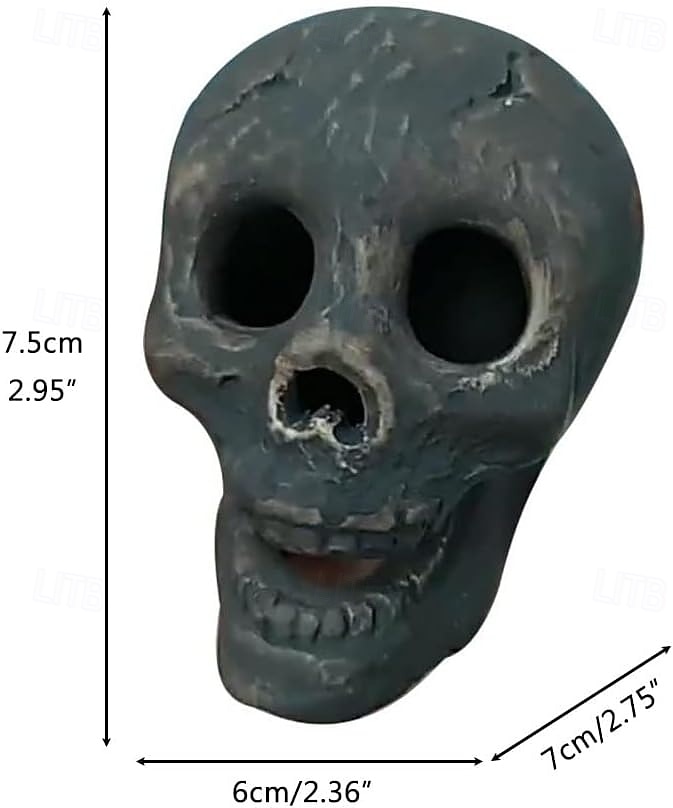 1pc Halloween céramique ignifuge foyer crâne, figurine de tête de squelette brûlant pour cheminée ou bol à feu, accessoire de fête d'Halloween effrayant et décoration intérieure extérieure effrayante de 2025 ? $9.99 –P1