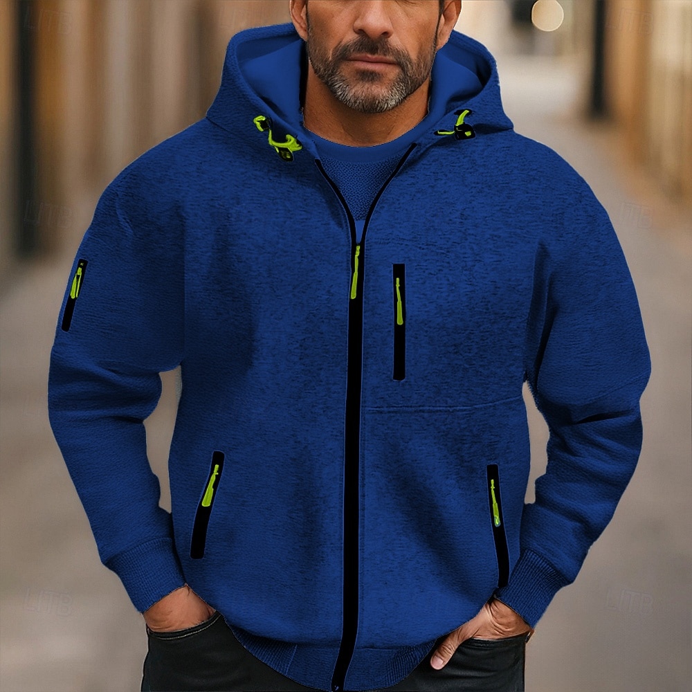 Per uomo Felpa con cappuccio Felpa con cappuccio a zip intera Felpa con cappuccio in pile Nero Vino Blu marino Blu Reale Verde scuro Con Cappuccio Semplice Tasca Sport & Outdoor Quotidiano Ferie del 2025 a $23.99 –P8