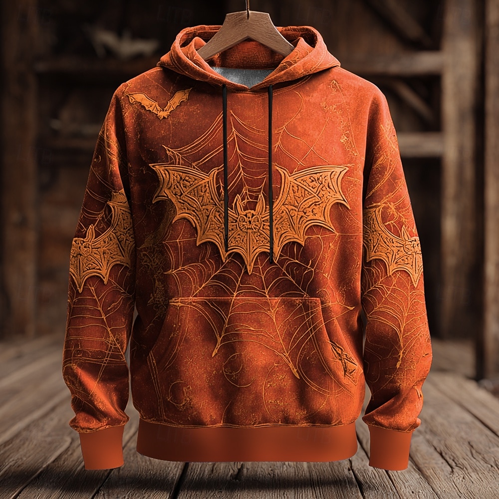 Halloween Pánské 3D Netopýr Mikina Punk Přehnaný Dlouhý rukáv Tričkový Klub Streetwear Fialová Oranžová Šňůrky 3D tisk Podzim Zima Návrhář 2025 - $26.99 –P2