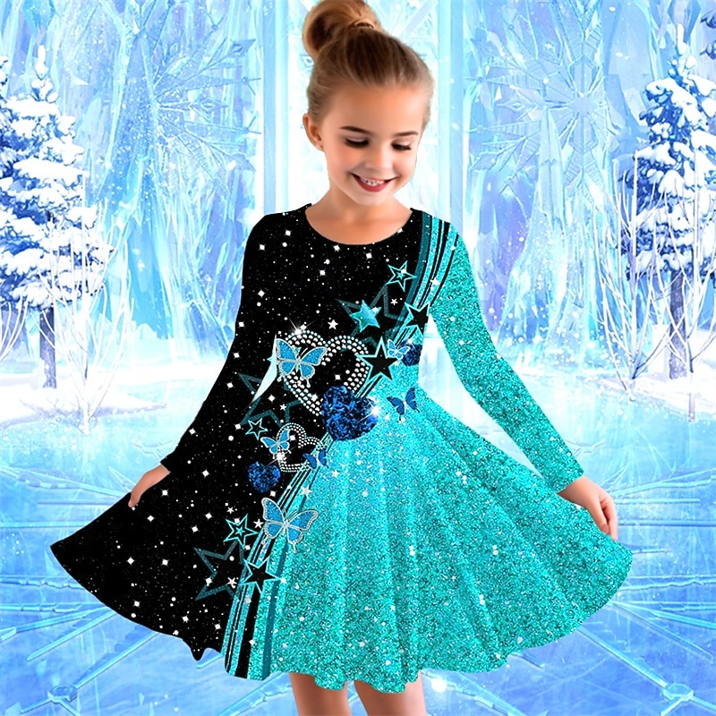 Mädchen' 3D Schmetterling Kleid Langarm Sommer Frühling Urlaub Täglich Ferien Prinzessin Schön Süß Kinder 4-12 Jahre Freizeitkleid A Linie Kleid Knielang Normale Passform 2025 - $16.99 –P5