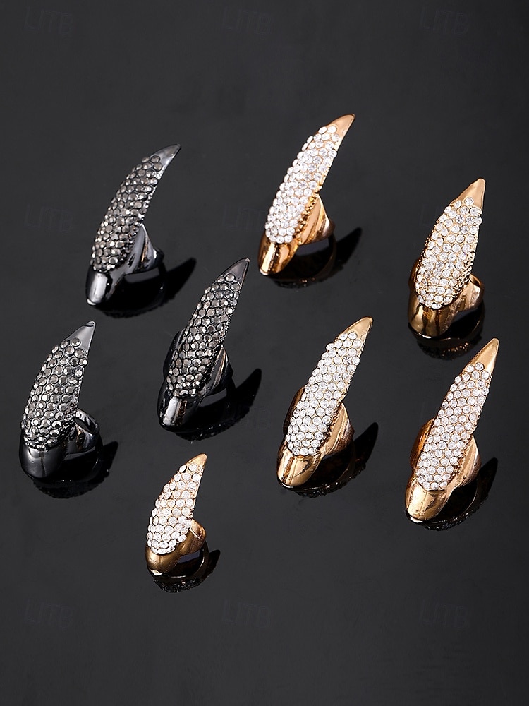 Gotiske kloringer for kvinner med krystall-strass-design – skarpe, elegante og edge, perfekte for halloween, kostymefester og alternativ mote 2025 - $14.99 –P7