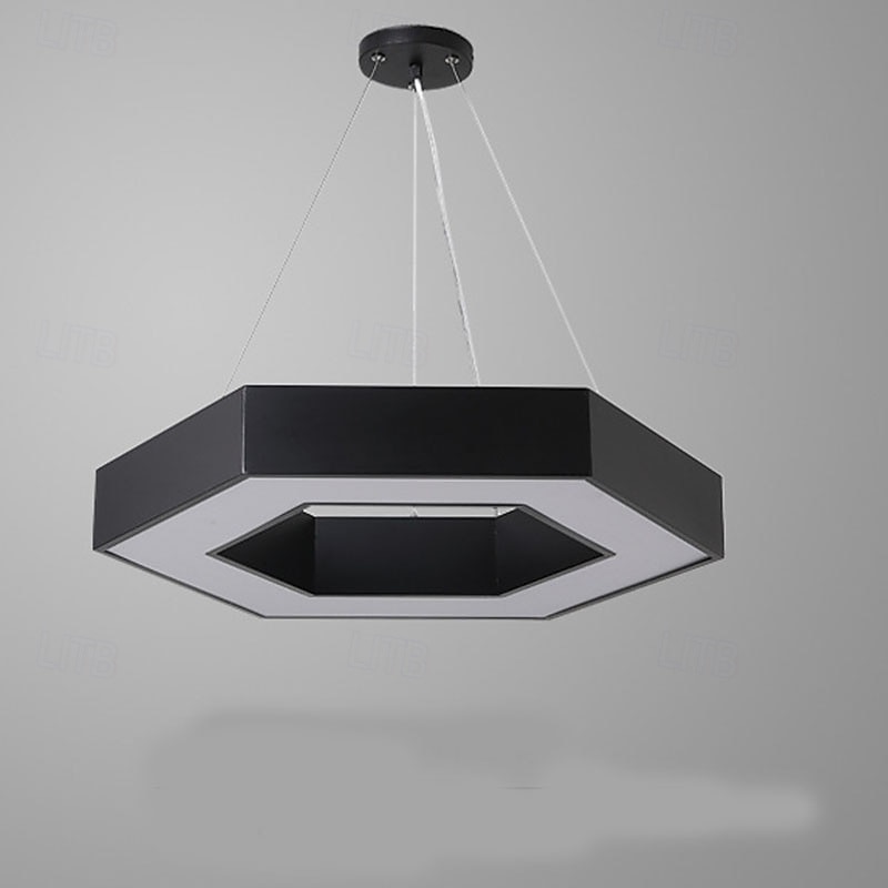 modern led függeszték, szabályozható fényerejű, modern csillár, állítható 1 hatszögletű függeszték nappaliba, étkezőbe, konyhába 2025 - $349.99 –P6