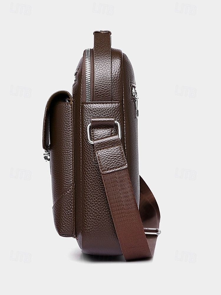 borsa a tracolla da uomo in similpelle effetto ciottolo – borsa a tracolla vintage business-casual, multitasche, tracolla regolabile per lavoro, viaggi e spostamenti quotidiani del 2025 a $19.99 –P6