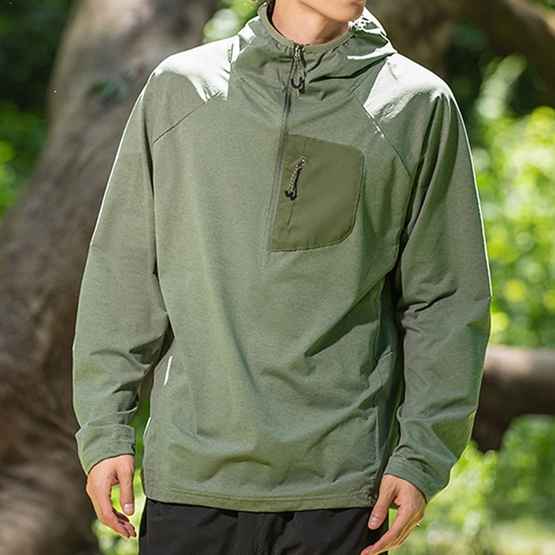 Men's Hiking Shirt UV Protection Shirt Long Sleeve Top Outdoor UV Sun Protection Quick Dry Breathable Spring Autumn / Fall Polyester Dark Grey Light Grey Green Tennis Camping / Hiking / Caving Running 2026 - $41.99 –P10