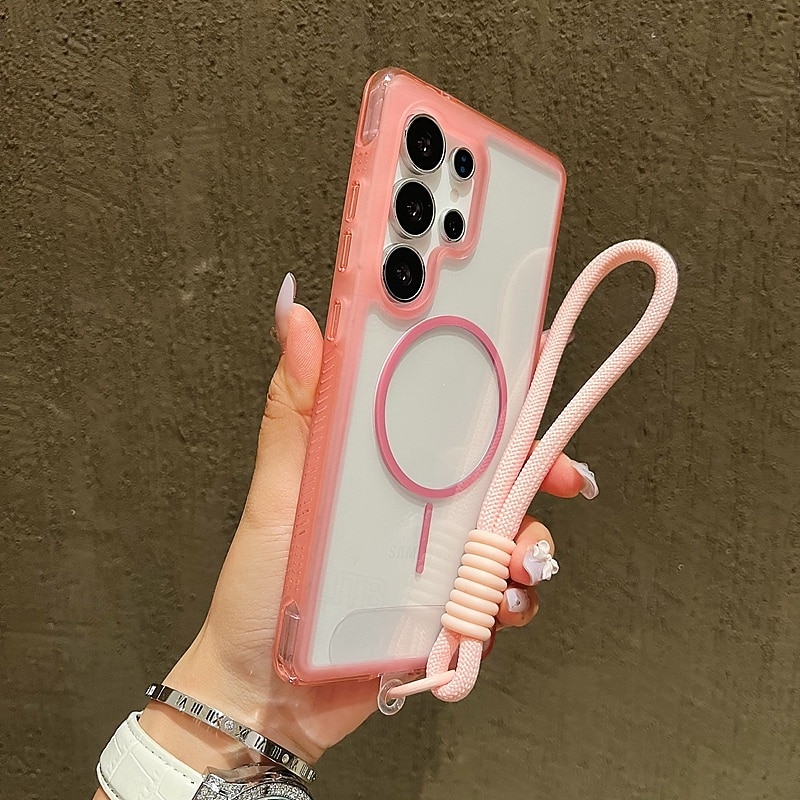 2025年 電話 ケース 用途 サムスンのギャラクシー S25 Ultra Plus S25エッジ S24 Plus バックカバー ストラップ付き ワイヤレス充電をサポート 耐衝撃 レトロ風 TPU アクリル コレクション – $15.99 –P11