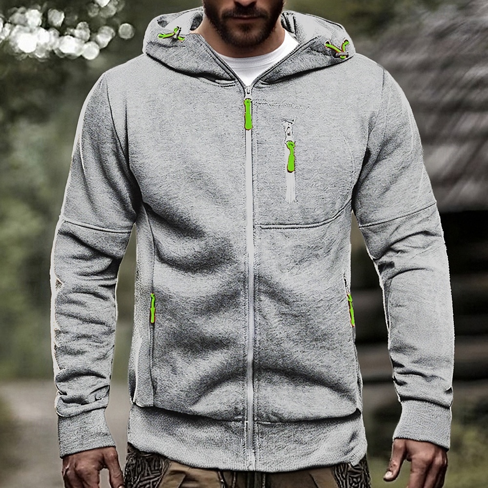Herren Kapuzensweatshirt Vollreißverschluss-Kapuzensweatshirt Schwarz Weiß Wein Armeegrün Marineblau Mit Kapuze Einfach Reißverschluss Tasche Sport & Outdoor Täglich Ferien Polyester Streetwear Basic 2025 - $15.99 –P3