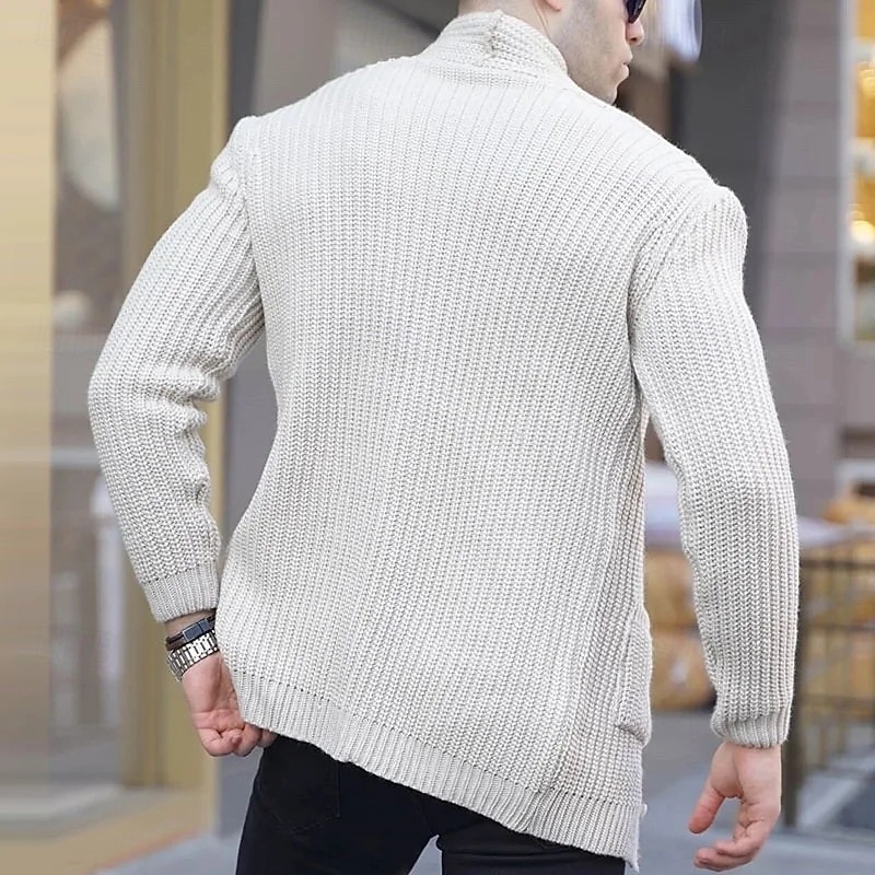 Herren Pullover Kleid Pullover Strickjacke Strickpullover Gerippt Stricken Normale Oberteile Gestrickt Gerippt Einfach Kragenlos Mode Schals Lässig Alltagskleidung Bekleidung Herbst Winter Wei 2025 - $44.99 –P7