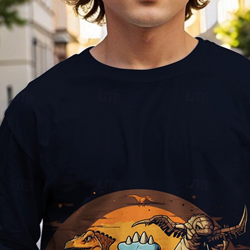 Pojkar 3D Dinosaurie T-shirt Långärmad Vår Höst Mode Grundläggande Barn 4-12 år Rund hals Utomhus Ledigt Dagligen Normal 2025 - $13.99 –P10