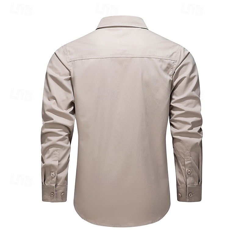 Hombre camisa cargo Camisa para senderismo Manga Larga Cuello Vuelto Camiseta Al aire libre Transpirable Primavera Otoño Algodón Negro Verde Ejército Caqui Caza Rutina de ejercicio Viaje 2026 - $32.99 –P10