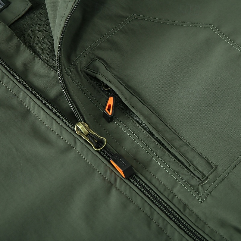 Homens Blusão Capa de chuva Casaco Shell Prova-de-Água Leve Casual Esportes Acampar e Caminhar Bordado Bolsos laterais Zip Frente Outono Inverno Com Capuz Manga Longa Preto Verde Caqui de 2025 por $44.99 –P7