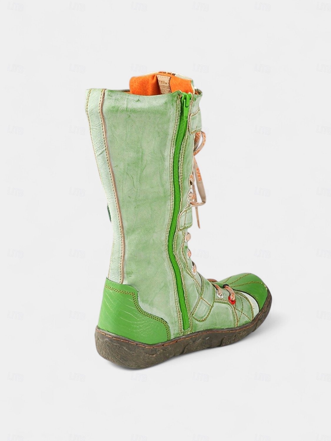 stivali da donna verdi con lacci alti fino al ginocchio – stivali da combattimento vintage da esterno per outfit autunnali, da fattoria, da festival e casual del 2026 a $89.99 –P4