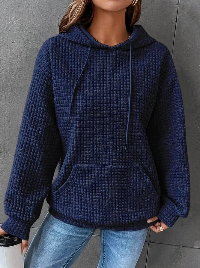 Per donna Felpa con cappuccio Casual Comodo Manica Lunga Con Cappuccio Top Regolari Casuale Tasca Frontale Marrone rossastro Nero Bianco Giallo Rosa Autunno Inverno del 2025 a $25.99 –P11