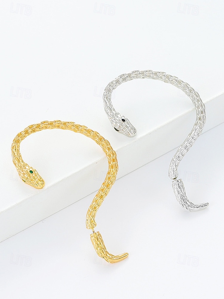 Naisten halloween-käärmekorvakorut – goottilainen käärmekorvakoru, jossa vihreät kristallisilmät, punk-tyyliset korut naamiaisiin ja cosplayhin 2026 - $5.99 –P4