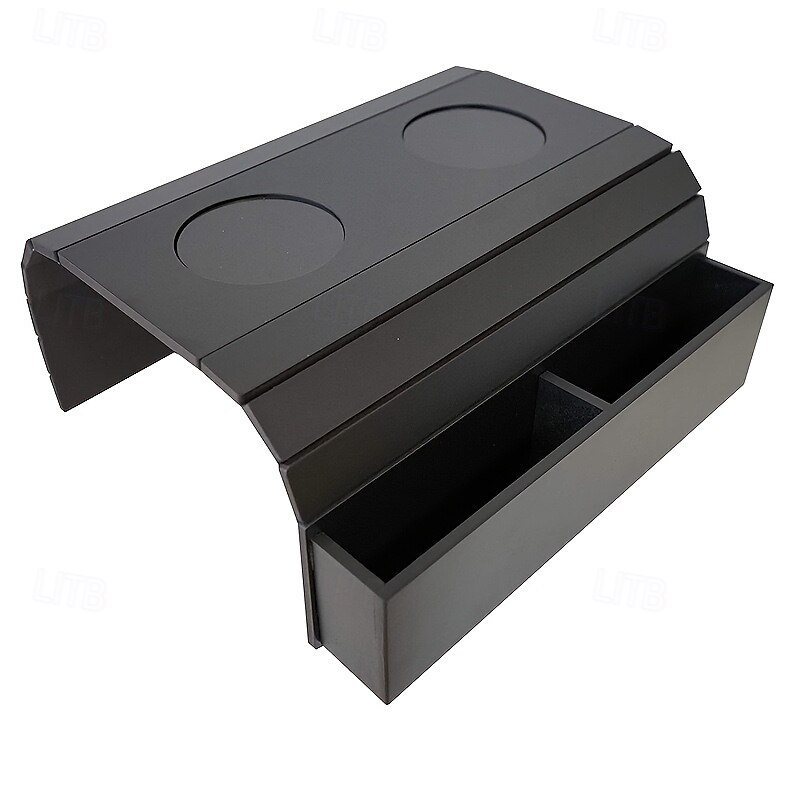 Składany stolik podłokietnikowy do sofy z bambusa w stylu vintage z uchwytem na kubek – nie wymaga montażu, należy myć ręcznie, naturalne drewno &wykończenie w kolorze czarnym, drewno liściaste 2026 - $43.99 –P9