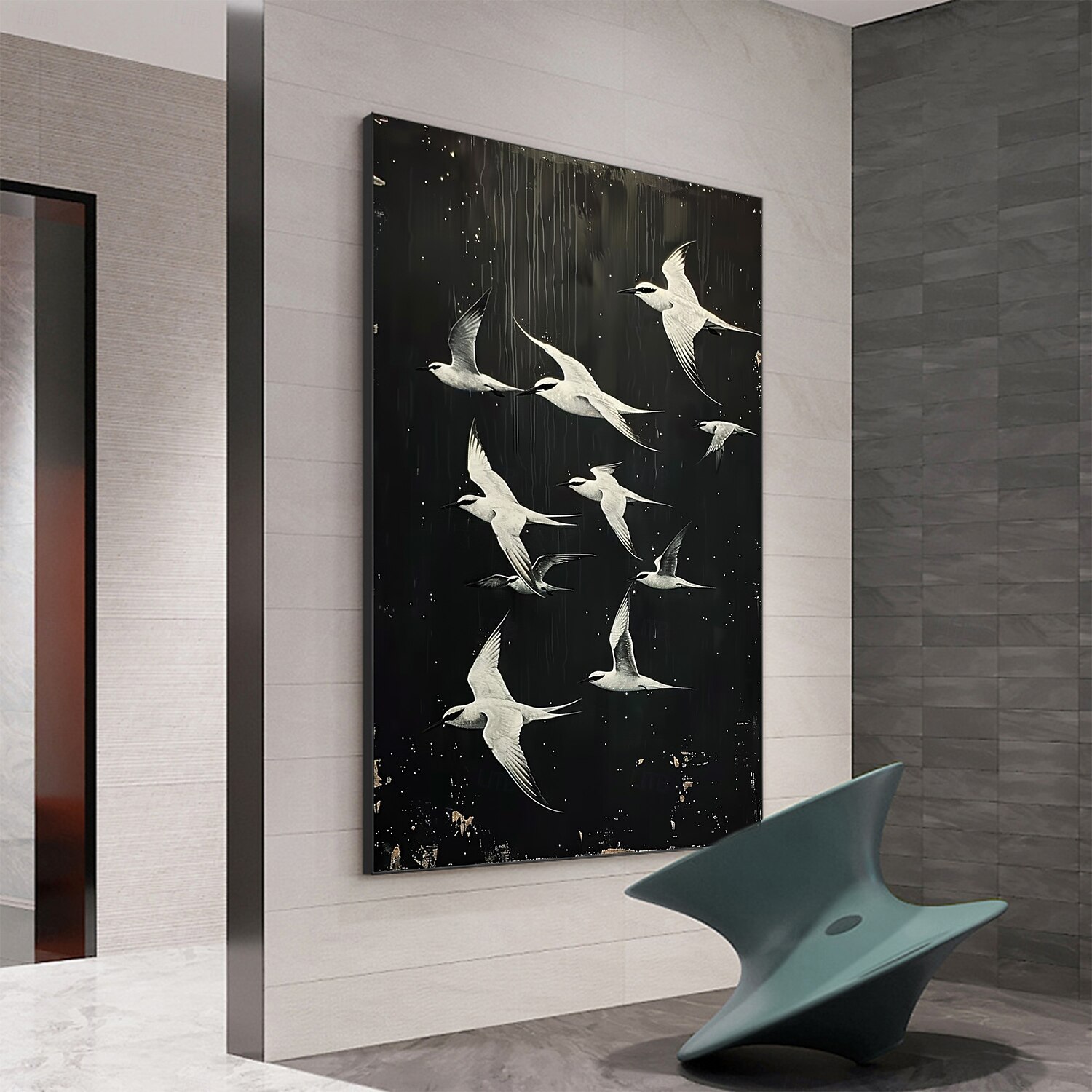 Handmade Original Flying Bird Oil Painting On Canvas Abstract Animal Wall Art for Home Decor With Stretched Frame Without Inner Frame Painting 2025 - $100.99 –P10