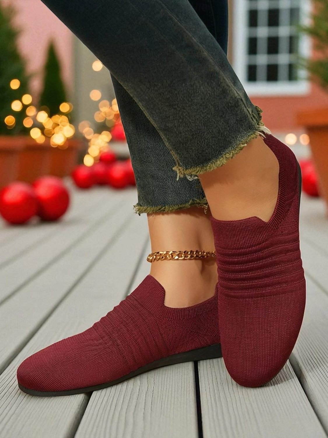 sneakers slip-on flyknit da donna: scarpe casual leggere e traspiranti per camminare, viaggiare, Natale e per tutti i giorni del 2026 a $19.99 –P4