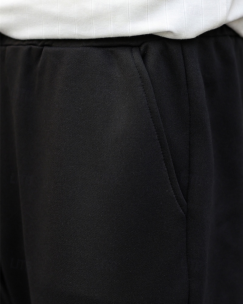 Men's Sweatpants Tear Away Pants Flared Pants Trousers Drawstring Pocket Elastic Waist Plain Comfort Sports Outdoor Daily Fashion Casual Black Micro-elastic 2025 - $21.99 –P5