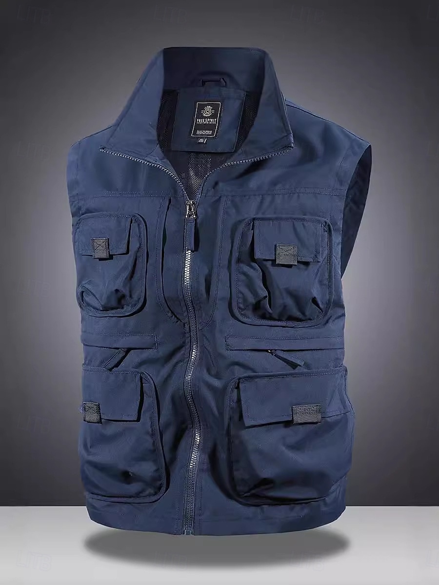 Per uomo Gilet da esterno Giacca Tattica Sport all'Aperto Casuale Per la pesca Campeggio & Escursionismo Attivo Primavera Autunno Multi-tasche Multistrato Poliestere Tattico Cerniera Collo alla del 2026 a $42.99 –P9