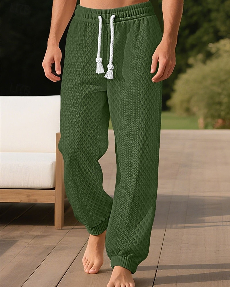 Męskie Spodnie dresowe Uprawiający jogging Spodnie Żakard Ściągana na sznurek Kieszeń Równina Komfort Sporty na świeżym powietrzu Codzienny Moda Codzienny Zieleń wojskowa Czarny Średnio elastyczny 2026 - $21.99 –P17
