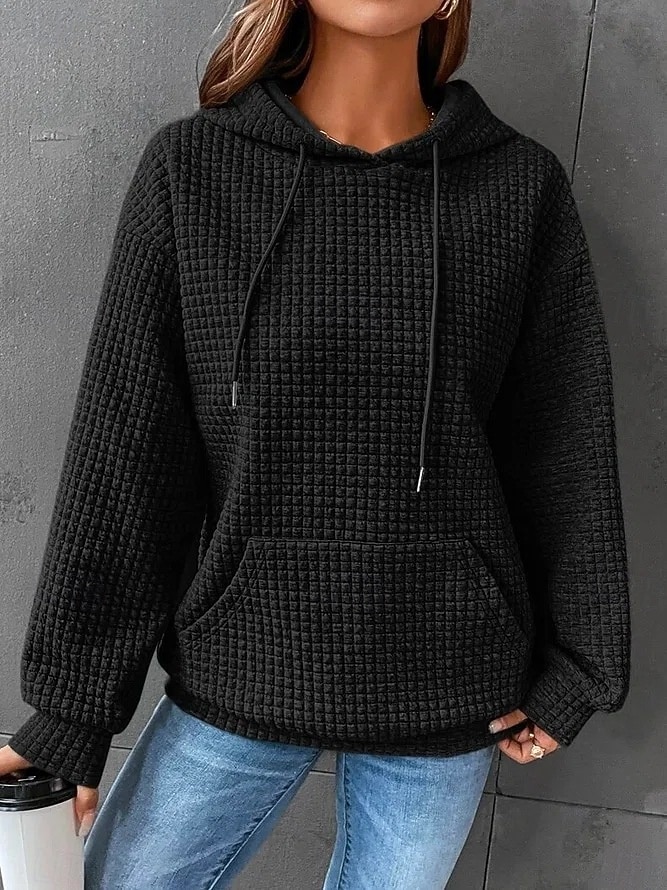 Per donna Felpa con cappuccio Casual Comodo Manica Lunga Con Cappuccio Top Regolari Casuale Tasca Frontale Marrone rossastro Nero Bianco Giallo Rosa Autunno Inverno del 2025 a $25.99 –P3