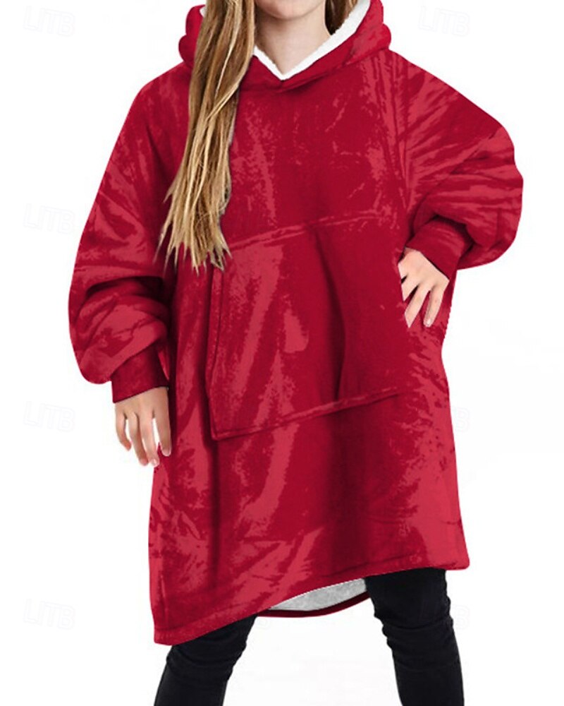 Kinder Mädchen Kapuzensweatshirt Einfarbig Langarm Tasche Winter Streetwear Täglich Polyester Lässig Figurbetonter Schnitt 2025 - $24.99 –P5