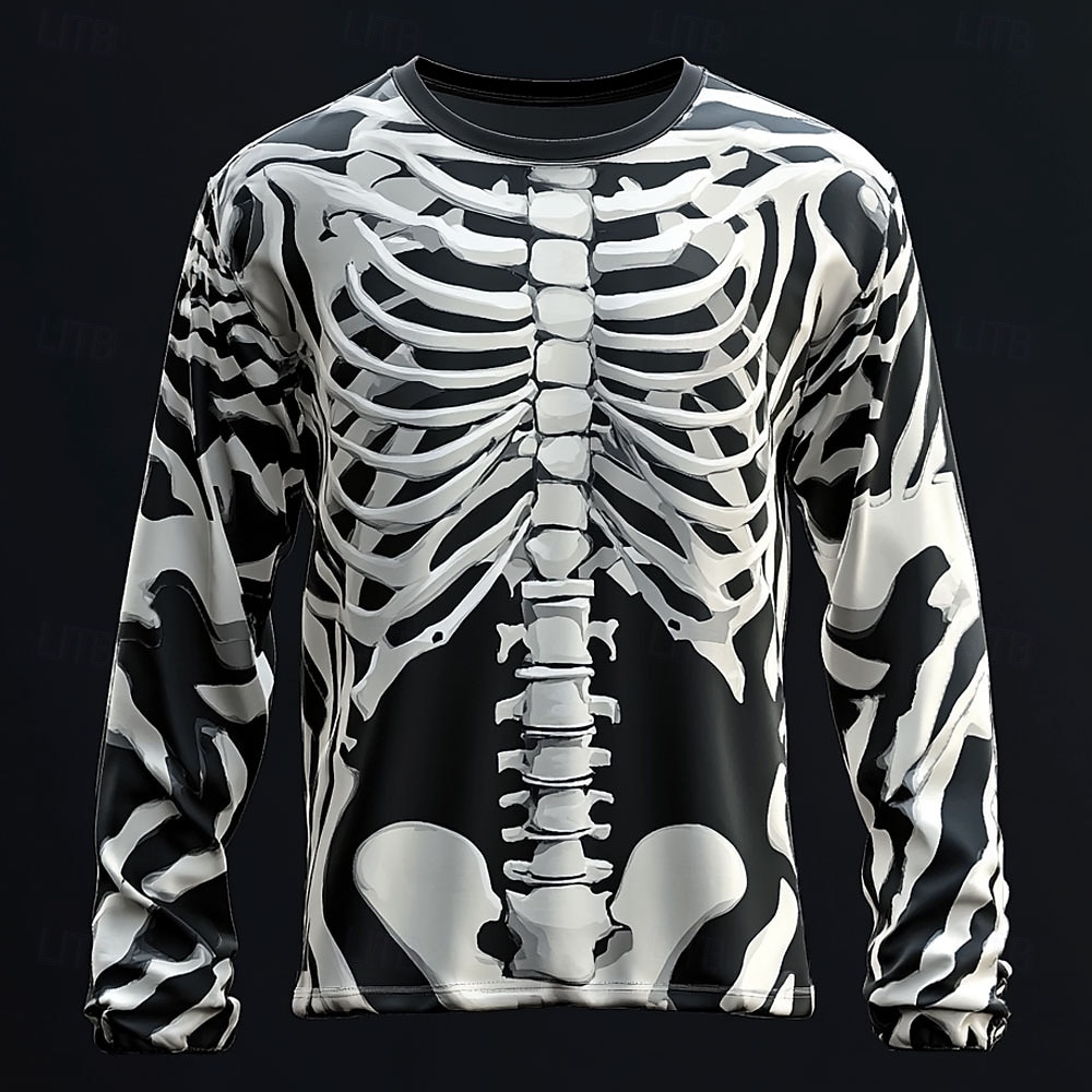 Camiseta Masculina 3D Esqueleto Camiseta de Manga Longa Camiseta Impressão 3D Gola Redonda Moda Casual de Rua Diária Verão Primavera Outono Vestuário de 2026 por $24.99 –P2