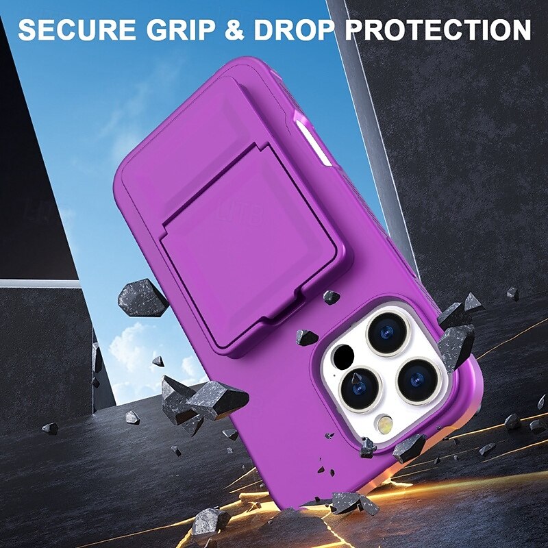 Phone Case For iPhone 16 Pro Max Plus 16 16e Back Cover with Stand Holder Mirror Card Slot Retro TPU PU Leather 2026 - $13.99 –P5