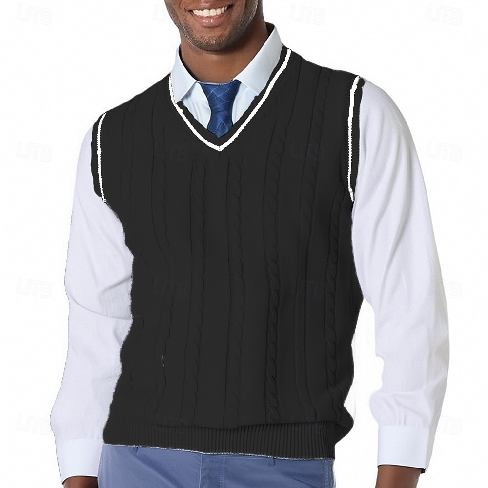 Per uomo Gilet Maglione elegante Maglione Maglione a maglia A Coste Treccia Maglia Top Regolari Lavorato a maglia Semplice Scollo a V Moda Casual Vacanza Abbigliamento quotidiano Abbigliamento del 2026 a $22.99 –P7